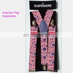 American Flag Suspender Red White Blue Braces Wholesale thumbnail-1