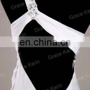 2015 Sexy White Long Evening Dresses Grace Karin Floor Length Backless Dresses Evening CL3122 thumbnail-3