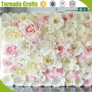2017 Wholesale Amazing Artificial Pink White Paper Flower for Wall Wedding Decoration thumbnail-2
