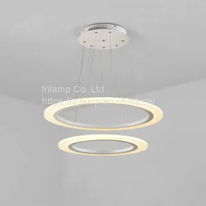 Modern 2 Rings White LED Pendant Lights for Dining Room thumbnail-1