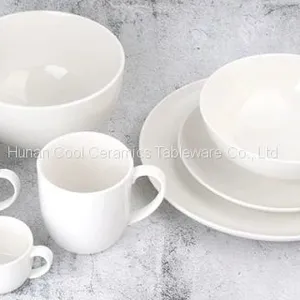 7 Inch Round Blue Solid Color Glazed Custom Design Decorative Ceramic Stoneware Porcelain Soup Serving Bowls thumbnail-2