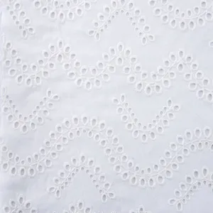 Custom Cotton Fabrics Embroidered White Fabric thumbnail-3