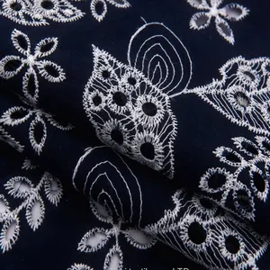 White Cotton Embroidery Lace Fabric Dress thumbnail-3