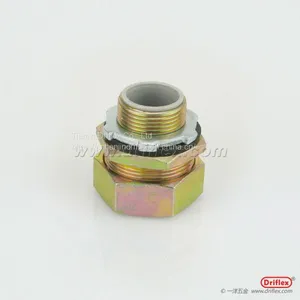M40*1.5 COLOR ZINC GALVANIZED STEEL STRAIGHT CONDUIT CONNECTOR CNC MACHINED thumbnail-1