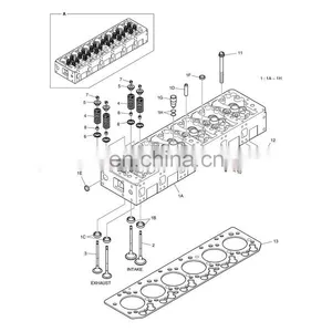 DIESEL ENGINE PARTS DB58 VALVE EXHAUST 65.04101-0066B FIT FOR WHEEL EXCAVATOR DH210W-7S thumbnail-1