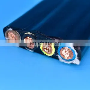 Polyurethane Sheathed Flat Travelling Cable 4 Core Low Voltage Reeling Cable thumbnail-1