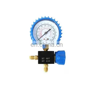 Conjunto de manômetros monobloco de alumínio CT-466 ALA para sistema de refrigeração HVAC e ar-condicionado automotivo, manômetro monobloco para recarga de gás do ar-condicionado thumbnail-3