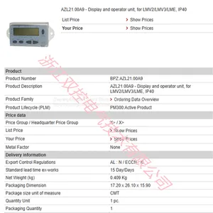 AZL21.00A9 BPZ:AZL21.00A9 MFN:AZL21.00A9 Siemens Display thumbnail-1