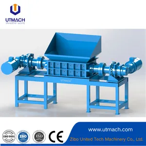 High-Efficiency Double Shaft Shredder for Rubber Crushing thumbnail-1