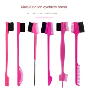 Hot-Selling Multi-Functional Eyebrow Hairline Cleaning Brush Makeup Comb Beauty Tool for Home Use Plastic Handle thumbnail-1