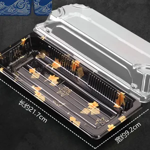 Food Grade PET Sushi Box Sushi Container With Anti Fob Clear Lid for Restaurant and Takeaway thumbnail-3