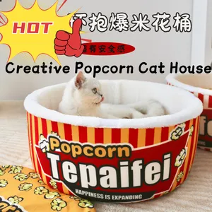 Hot Wholesale Pet Product Warm Plush Cotton Pet Kennel Dog Cat Bed thumbnail-5
