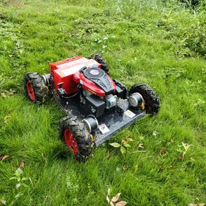 Industrial Single Cylinder 9Hp Gasoline Engine 6Km/H Travel Speed Wireless Radio Control Steep Slope Lawn Mower thumbnail-1