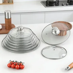 C Type Reliable Tempered Glass Pot Lid Heat Stable Shatter Resistant With Comfortable Handle for Home and Professional Kitchens thumbnail-2