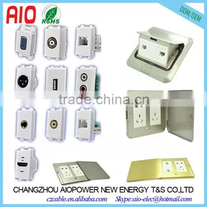 120X120mm Two Door Soft Start Universal 3 Pin Power Socket + 3 Pin XLR Plug Floor Socket thumbnail-5