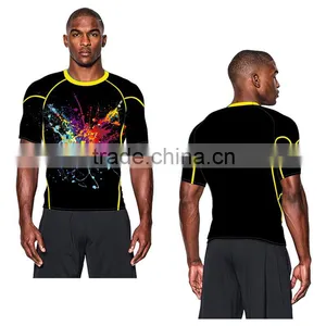 (OEM FACTORY)dri Fit Fabric Sports Tracksuit Men Fitness t Shirts thumbnail-1