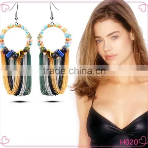 Wholesale Women Luxury Bead Tassel Earring Multicolor Beads Earring thumbnail-1