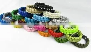 Fashion 2 Color Gold Adjustable Stainless Steel Paracord Bracelets for Sale thumbnail-4
