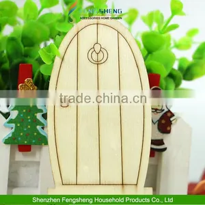 Unpainted Plaque Laser Cut Wooden Fairy Faerie Elf Doors Craft With Plaque Christmas Decorations thumbnail-4