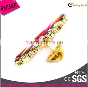 Well Design Rhinestones Inlay Gold Plating Bulk Brooch thumbnail-2