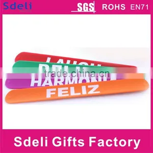 Cheap Custom Print Silicone Slap Wide Slap Bracelet thumbnail-5