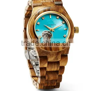 2016 New Womens Wooden Watches Partial Skeleton Watch thumbnail-3