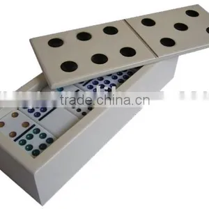 Slid Wooden Box With Double Six Domino Set thumbnail-1