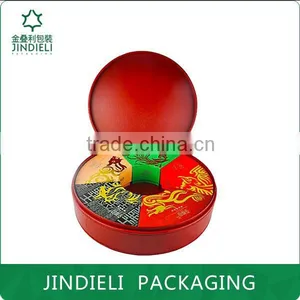 Exquisite Leather Red Round Moon Cake Box thumbnail-2