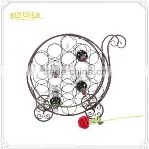 Decorative Metal Wine Rack Metal Bottle Wine Regal Antique Style Black thumbnail-4
