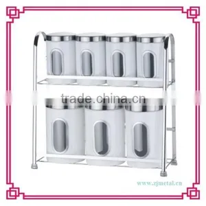 Stainless Steel 7pcs Canister With 2floor Rack thumbnail-2