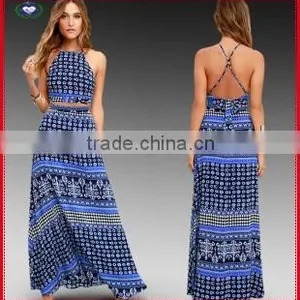Backless Two Pieces Maxi Dress thumbnail-1
