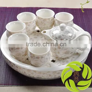 Family Kitchen Teaware With Gift Package and Porcelain Teapot Ceramic Teaset Teacup and Clay Tea Tray thumbnail-1