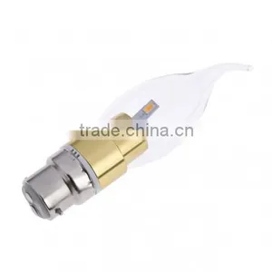 LED Candle Bulb 3W LED Candle Bulb Golden B22 Warm White SMD5630 Candle Lamp thumbnail-2