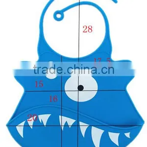 Washable Food Crumb Catcher Shark Silicone Baby Bib thumbnail-6