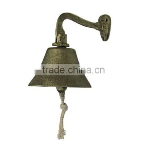 Rustic Gold Cast Iron Hanging Ship's Bell / Beautiful Ship Bell NBB 0015 thumbnail-1