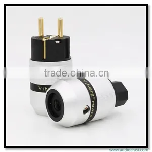 OEM/ODM Viborg Audio Aluminum Gold Plated Schuko Power Plug Connector+IEC Female Plug thumbnail-5