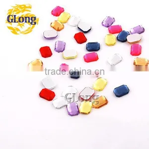 6*8mm Acrylic Flat Back Octagon Mix Color Bling Rhinestone&Crystal For Stylish Bags Garment Shoes #GY010-8P(Mix-s) thumbnail-1