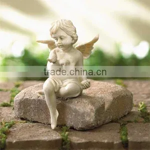 Polyresin Cherub With Dove thumbnail-1