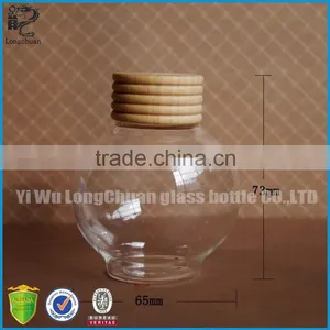 Novelty Wood Lid Glass Ball Roller on Bottle thumbnail-1