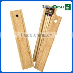 Eco Friendly Colour Pencils Crayon Set With Wooden Pencil Sharpener Into Wooden Sliding Drawer Box thumbnail-4