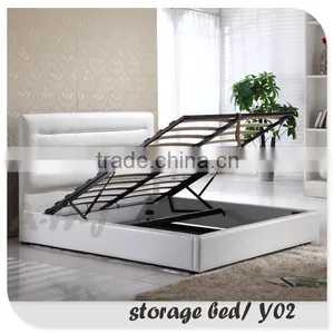 Leather Pu Faux Gas Lift Storage Bed thumbnail-1