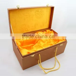 Beautiful Wooden Wine Box With Satin Made in China Factory thumbnail-1