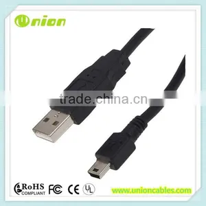 New Short USB 2.0 A Male to Mini 5 Pin B Data Cable Cord Adapter thumbnail-1