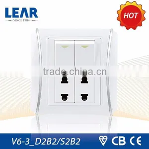 Anti Fire V6-3 Range 2 Gang 4 Pins Electrical Socket thumbnail-1