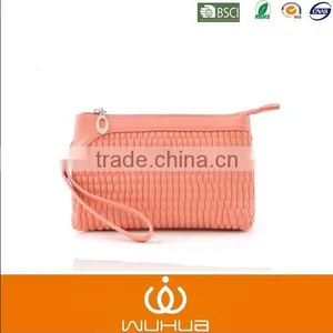 With 25 Years Manufacture Experience WUHUA Woven pu Cosmetic Bag for Ladies With Handle thumbnail-1