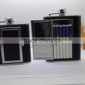 5 oz Stainless Steel High Quality Lether Flagon for Gift thumbnail-6