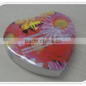 Cotton Material Romantic Heart Shape Compressed Towel Screen Printed Heart Compressed Towel Quality Choice thumbnail-5