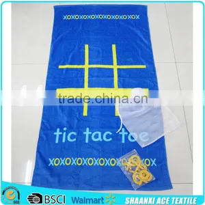 Reactive Printed Tic Tac Toe Game Towel/customer Printed Game Beach Towel XO Game Towel Printed Quality Choice thumbnail-1