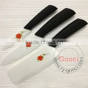 GOOCI Advanced Kitchen Cutlery Ceramic Knife White Blade Printed Flower in Blade thumbnail-1