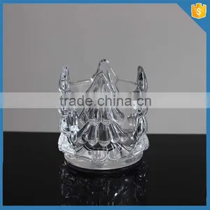 China Crystal Hand Pressed Glass Antique Votive Cup With Christmas Tree Patttern thumbnail-1